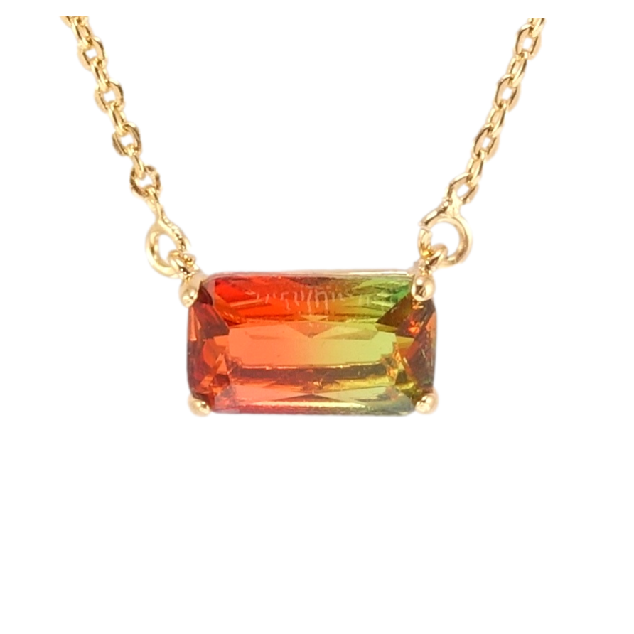 Подвеска на цепочке Xuping Позолота 18K Зелено-красный кристалл длина 45-48см х 1мм фото №1 Подвеска на цепочке Xuping Позолота 18K Зелено-красный кристалл длина 45-48см х 1мм фото №1