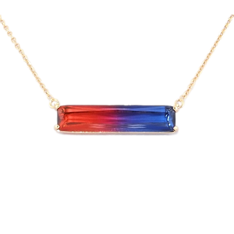 Підвіска на ланцюжку Xuping Позолота 18K Червоно-синій кристал довжина 47-50см х 1мм фото №1 Підвіска на ланцюжку Xuping Позолота 18K Червоно-синій кристал довжина 47-50см х 1мм фото №1