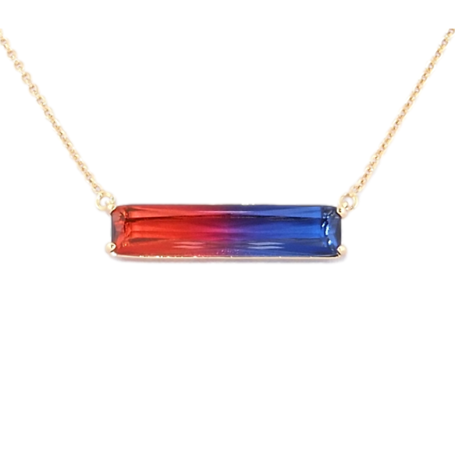 Подвеска на цепочке Xuping Позолота 18K Красно-синий кристалл длина 47-50см х 1мм фото №1 Подвеска на цепочке Xuping Позолота 18K Красно-синий кристалл длина 47-50см х 1мм фото №1