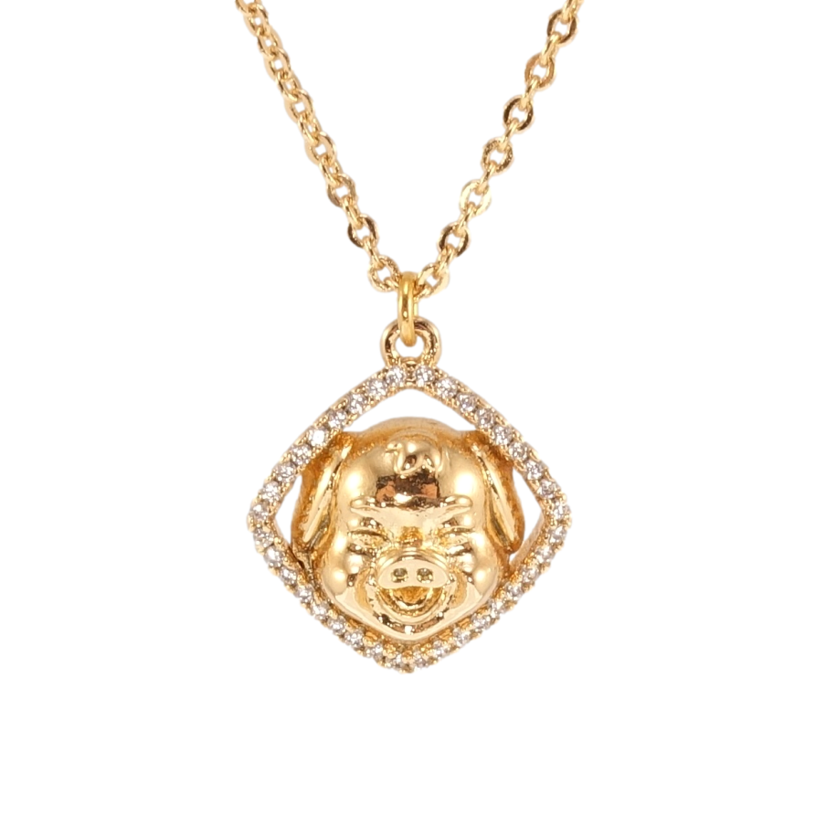 Подвеска на цепочке Xuping Позолота 18K Свинка длина 46-50см х 1мм фото №1 Подвеска на цепочке Xuping Позолота 18K Свинка длина 46-50см х 1мм фото №1