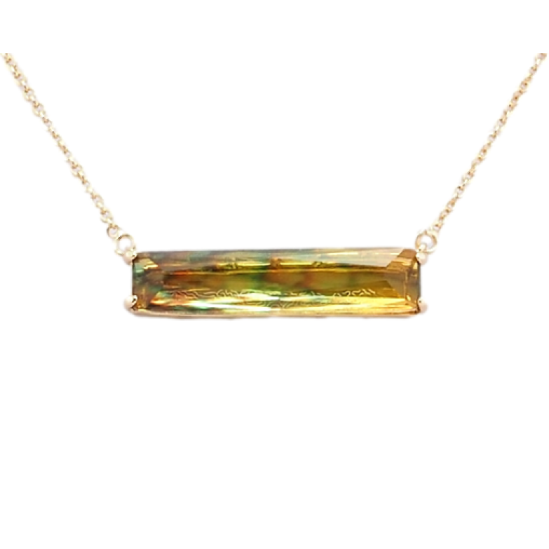 Подвеска на цепочке Xuping Позолота 18K Желто-зеленый кристалл длина 47-50см х 1мм фото №1 Подвеска на цепочке Xuping Позолота 18K Желто-зеленый кристалл длина 47-50см х 1мм фото №1