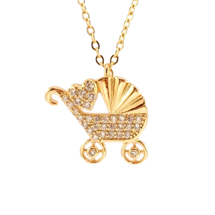 Подвеска на цепочке Xuping Позолота 18K Коляска с сердечком длина 46-51см х 2мм фото №17