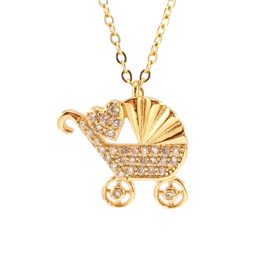 Подвеска на цепочке Xuping Позолота 18K Коляска с сердечком длина 46-51см х 2мм фото №1 Подвеска на цепочке Xuping Позолота 18K Коляска с сердечком длина 46-51см х 2мм фото №1