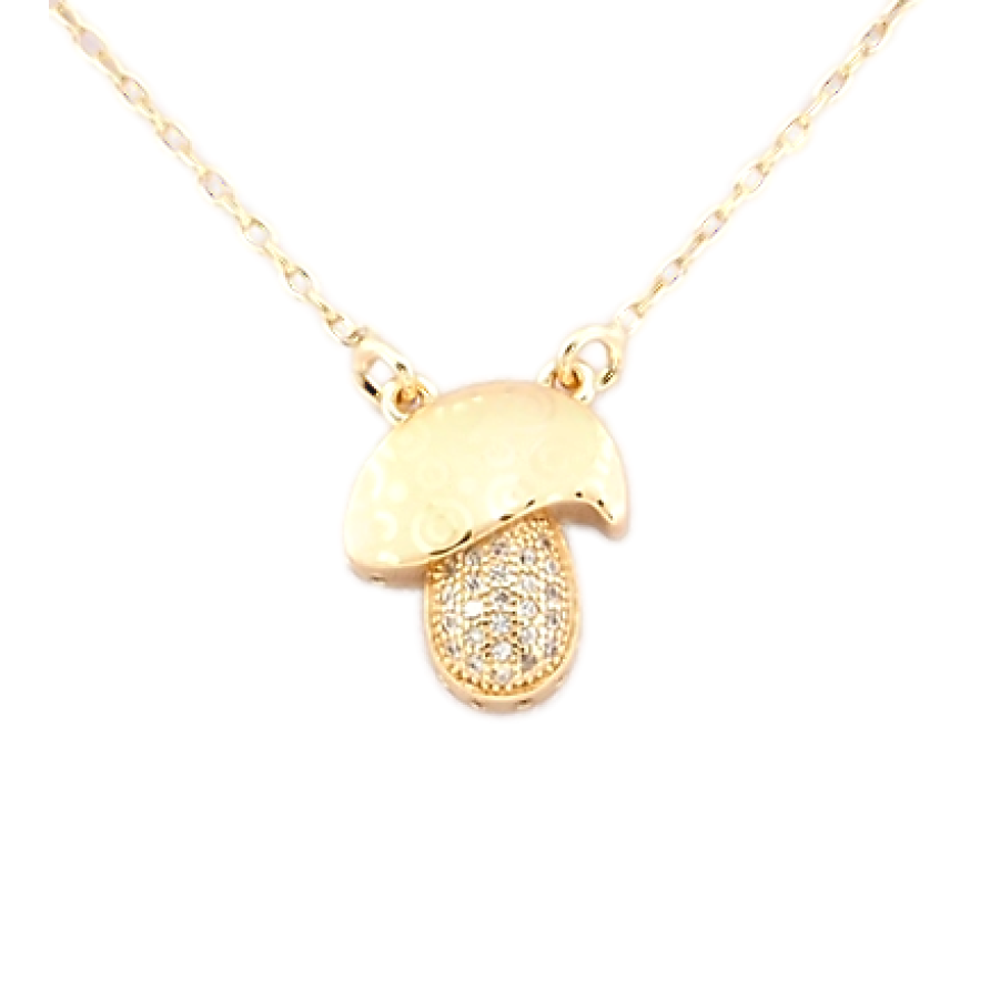 Подвеска на цепочке Xuping Позолота 18K Гриб с цирконием и узором напылением длина 43-46см х 1мм фото №1 Подвеска на цепочке Xuping Позолота 18K Гриб с цирконием и узором напылением длина 43-46см х 1мм фото №1