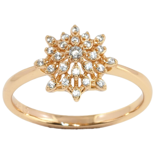 Кольцо Xuping Позолота 18K Снежинка с цирконием фото №1