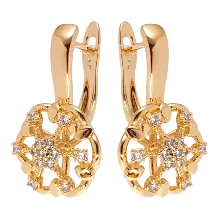 Серьги Xuping Позолота 18K английский замок Снежинка с кристаллами фото №23 Серьги Xuping Позолота 18K английский замок Снежинка с кристаллами фото №23