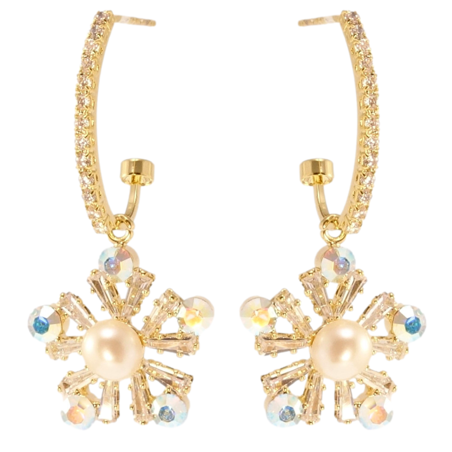 Сережки Xuping JEAN GOUJON Позолота 14K пусети Витончені сніжинки на дугах фото №1 Сережки Xuping JEAN GOUJON Позолота 14K пусети Витончені сніжинки на дугах фото №1