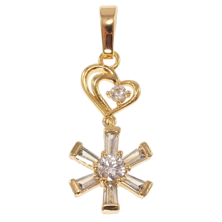 Кулон Xuping Позолота 18K Серце з кристальною сніжинкою для ланцюжка до 6мм фото №13