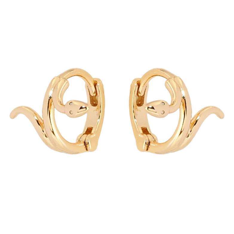 Серьги Xuping Позолота 18K колечки Змейки фото №1