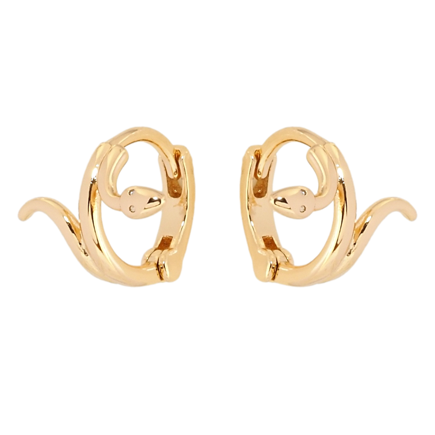 Сережки Xuping Позолота 18K колечка Змійки фото №1