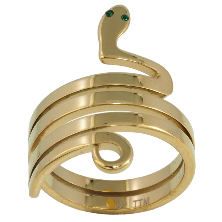 Каблучка Xuping TTM Stainless Steel Колір 14К Змія» фото №1