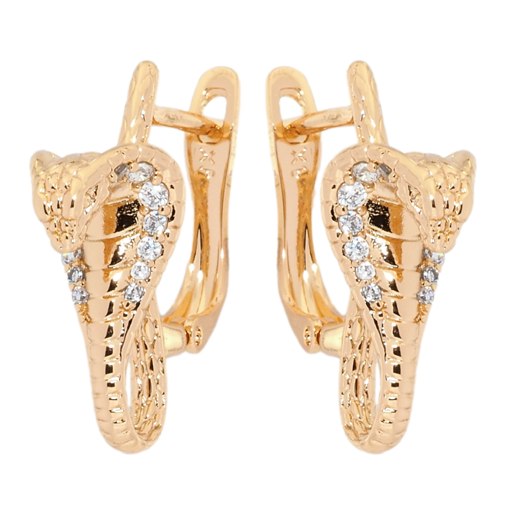 Серьги Xuping Позолота 18K английский замок Кобра фото №8 Серьги Xuping Позолота 18K английский замок Кобра фото №8