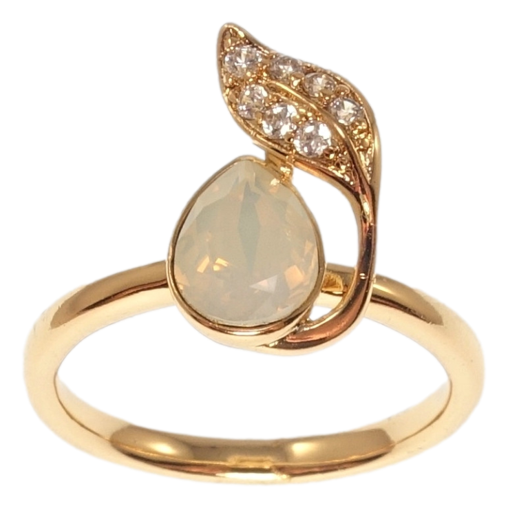 Кольцо Xuping цвет 18K с кр-ми Swarovski Кристалл White Opal с листиком фото №25 Кольцо Xuping цвет 18K с кр-ми Swarovski Кристалл White Opal с листиком фото №25