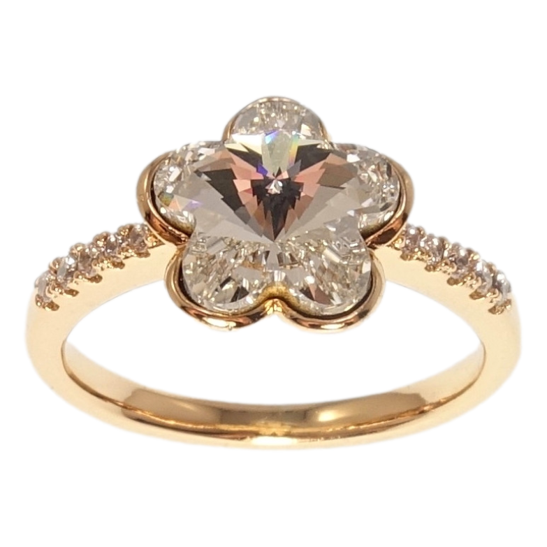 Кольцо Xuping цвет 18K с кр-ми Swarovski Кристальный цветочек Clear фото №1 Кольцо Xuping цвет 18K с кр-ми Swarovski Кристальный цветочек Clear фото №1