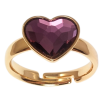 Каблучка Xuping колір Позолота 18K з кр-ми Swarovski "Кристальне серце Amethyst" фото №2