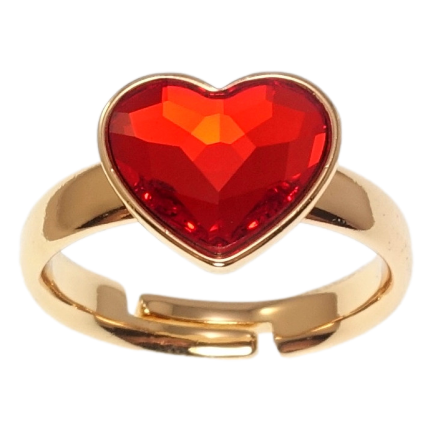 Кольцо Xuping цвет 18K с кр-ми Swarovski Кристальное сердце Light Siam фото №1