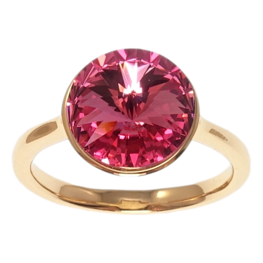 Каблучка Xuping колір 18K з кр-ми Swarovski Кристал Rose ø 11мм фото №1