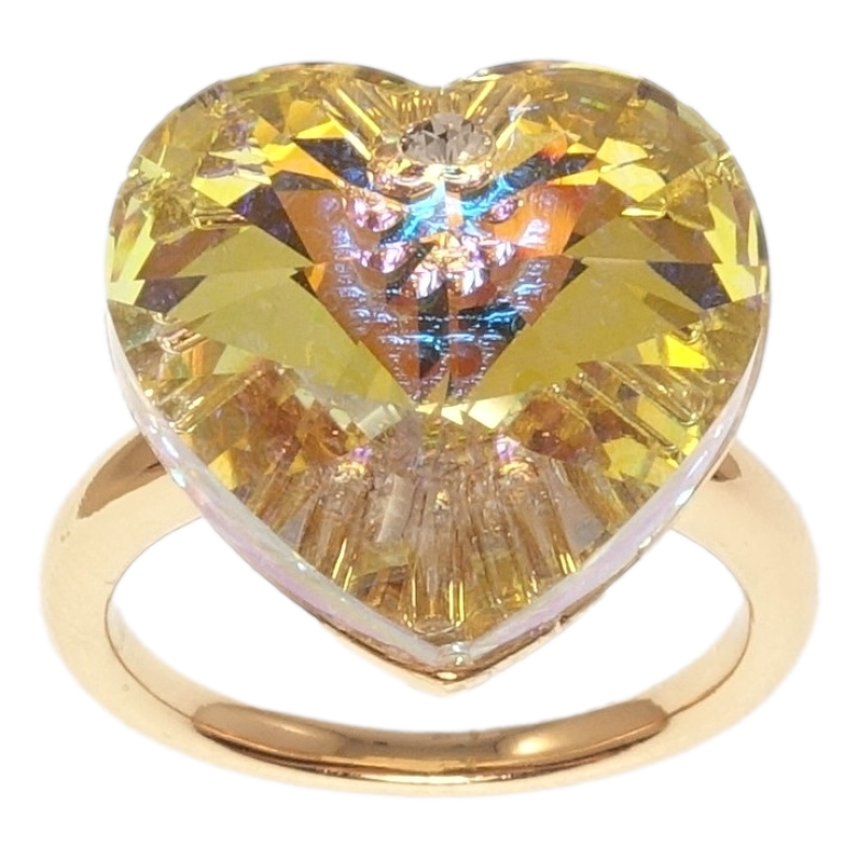 Кольцо Xuping цвет 18K с кр-ми Swarovski Кристальное сердце Sunshine Delite фото №1