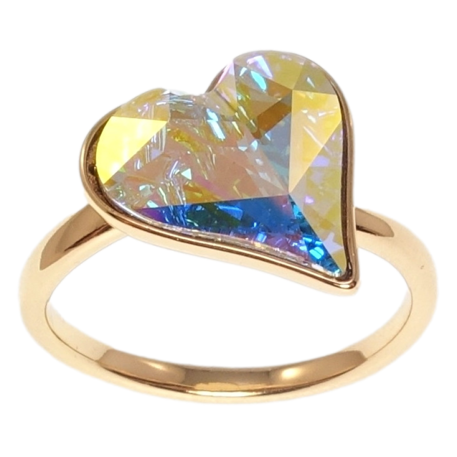 Каблучка Xuping колір 18K з кр-ми Swarovski Кристальне серце АВ фото №1