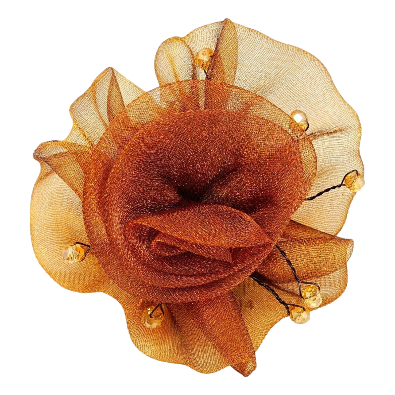 Гумка Пишна Квітка Декор Промінчики з Граненими Скляними Намистинами фото №1