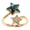 Кольцо Xuping цвет Позолота 18K с кр-ми Swarovski "Две звезды с кристаллом Metallic Blue" фото №2
