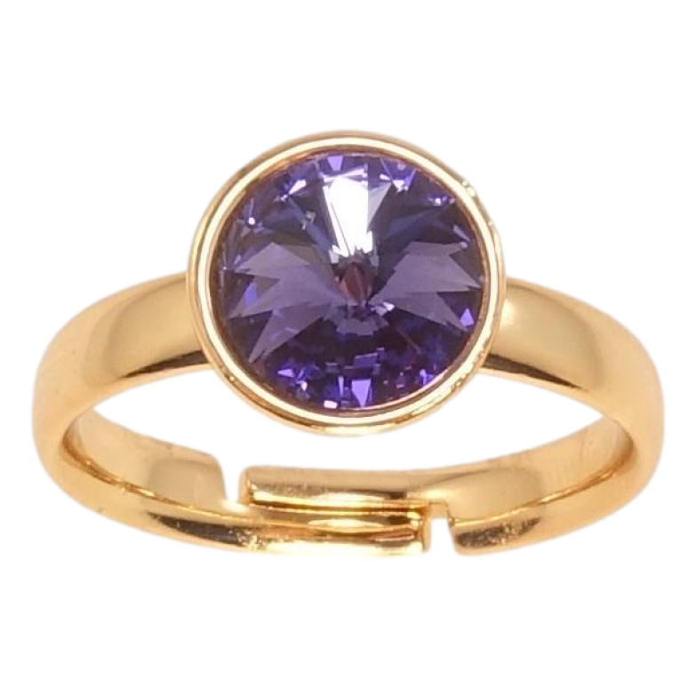 Каблучка Xuping колір 18K з кр-ми Swarovski Кристал Tanzanite ø 10мм фото №1 Каблучка Xuping колір 18K з кр-ми Swarovski Кристал Tanzanite ø 10мм фото №1