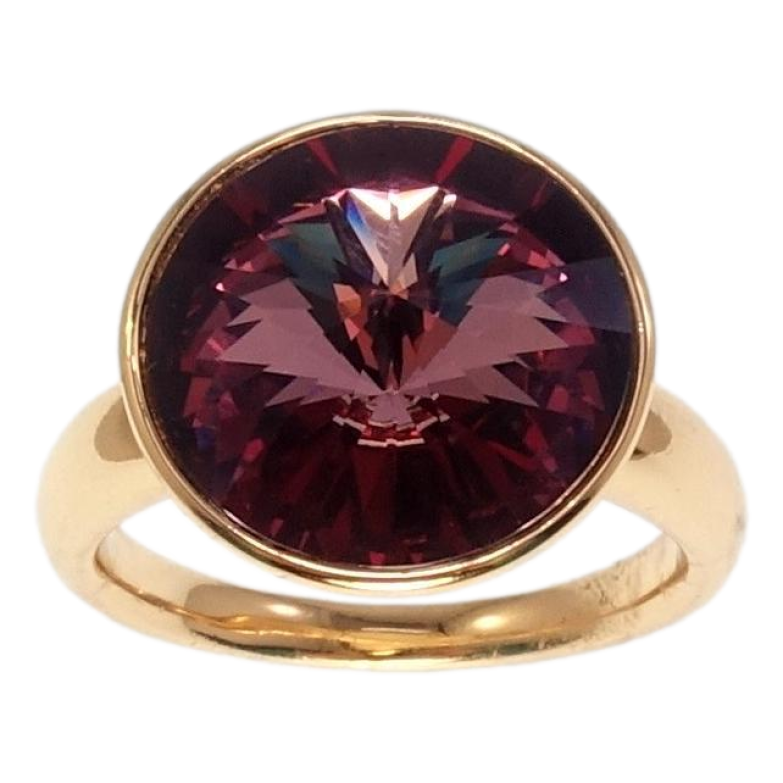 Каблучка Xuping колір 18K з кр-ми Swarovski Кристал Amethyst ø 15мм фото №1