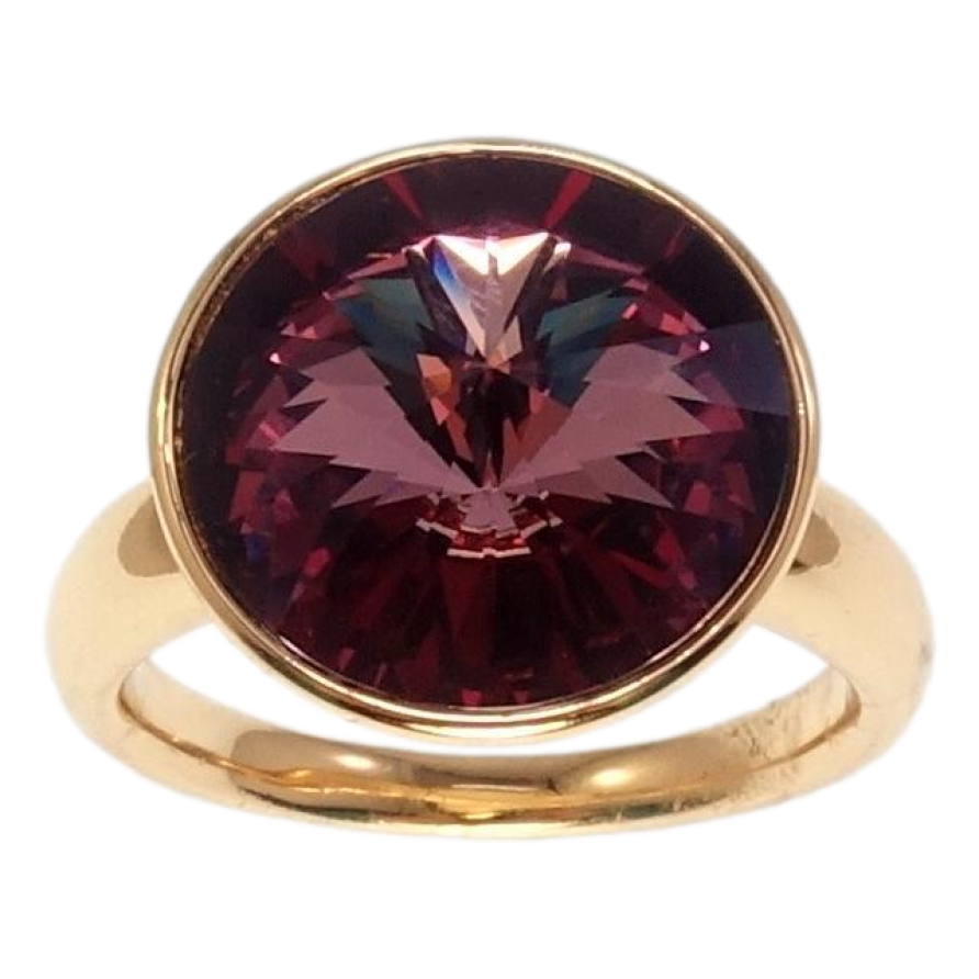 Каблучка Xuping колір 18K з кр-ми Swarovski Кристал Amethyst ø 15мм фото №1