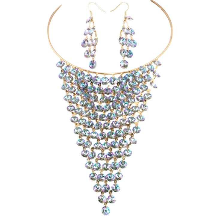 Набір Кольє Сережки Xuping колір 18K з кр-ми Swarovski Розкіш кр-лів Paradise Shine ø 12см + 5,5см фото №18