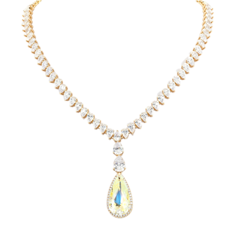 Кольє Xuping колір 18K з кр-ми Swarovski Витончений блиск кристала Citrine Shimmer довжина 51см фото №1