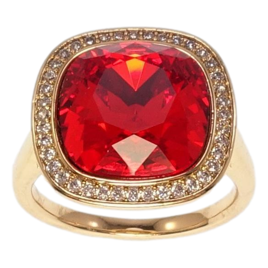 Каблучка Xuping колір 18K з кр-ми Swarovski Кристал Light Siam 16х16мм фото №1