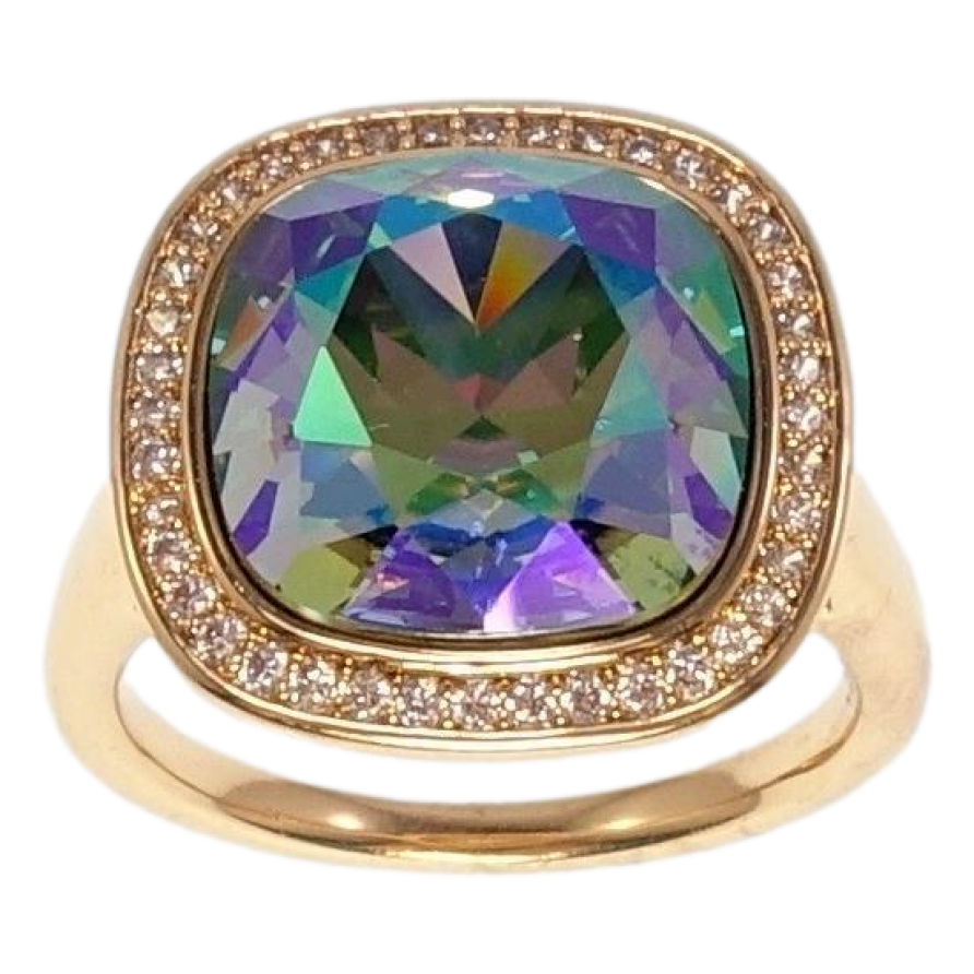 Кольцо Xuping цвет 18K с кр-ми Swarovski Кристалл Erinite Shimmer 16х16мм фото №1