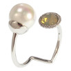 Кольцо Xuping цвет Родий с кр-ми Swarovski Кристалл Sand Opal с жемчужиной фото №2