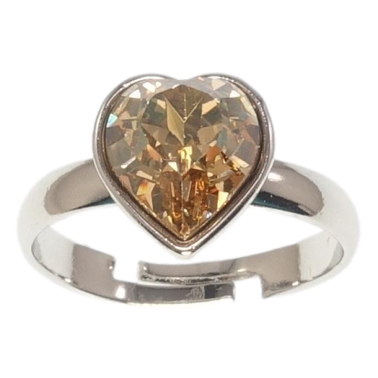 Кольцо Xuping цвет Родий с кр-ми Swarovski Кристальное сердце Topaz фото №6 Кольцо Xuping цвет Родий с кр-ми Swarovski Кристальное сердце Topaz фото №6