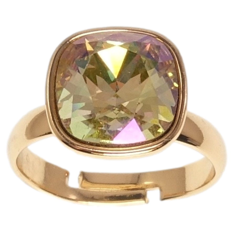 Кольцо Xuping цвет 18K с кр-ми Swarovski Кристалл Luminous Green 12х12мм фото №1