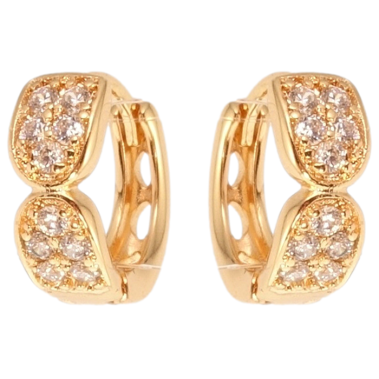 Серьги Xuping M&L Цвет 18K колечки Декоративный орнамент с цирконием фото №5