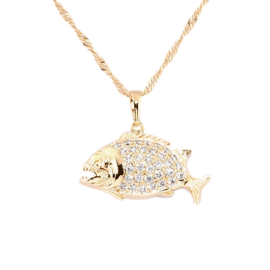 Кулон на ланцюжку Xuping M&L Колір 18К Піранья довжина 50см х 2мм фото №1
