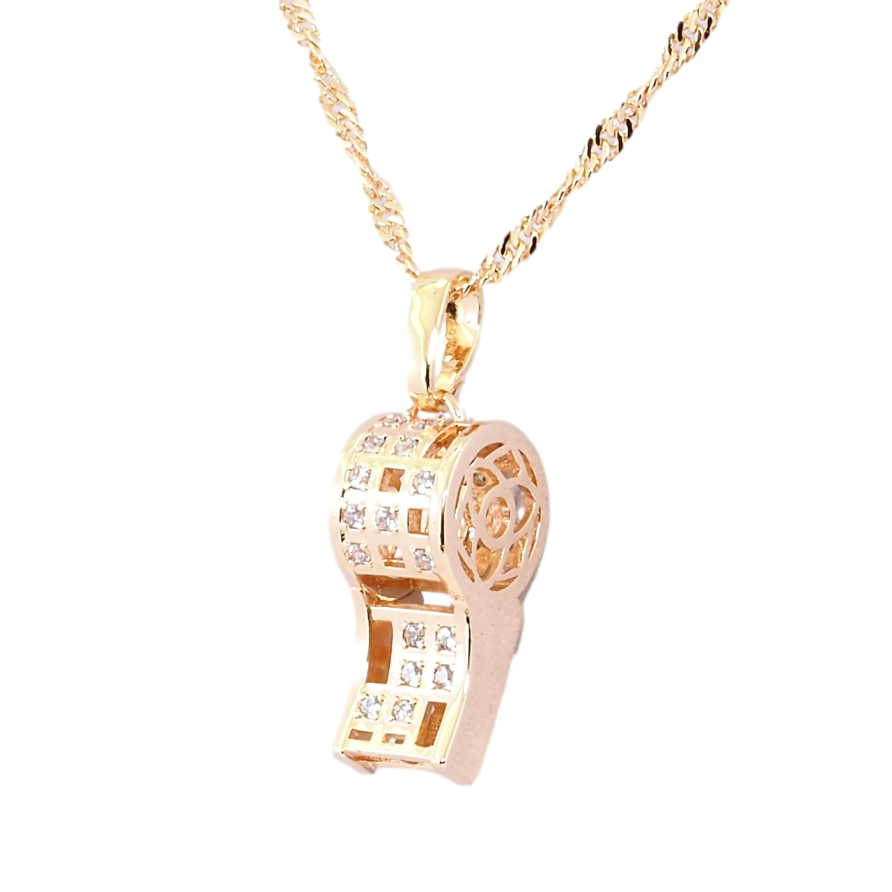 Кулон на ланцюжку Xuping M&L Колір 18К Свисток довжина 50см х 2мм фото №1