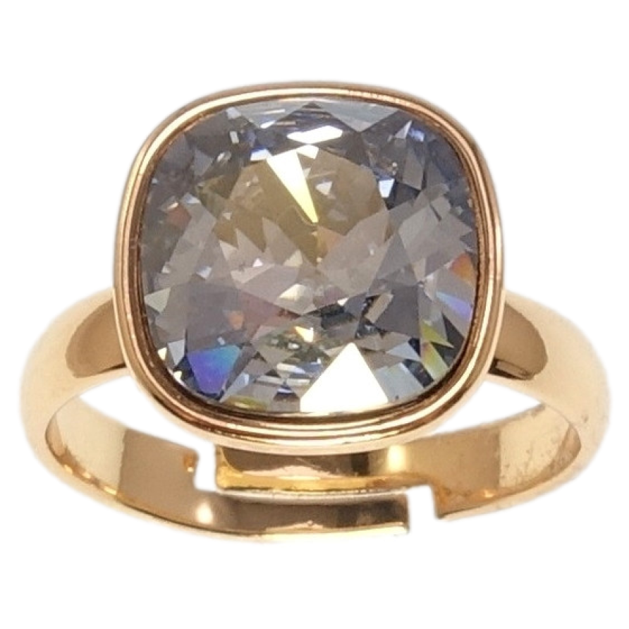 Кольцо Xuping цвет 18K с кр-ми Swarovski Кристалл Silver Night 12х12мм фото №1