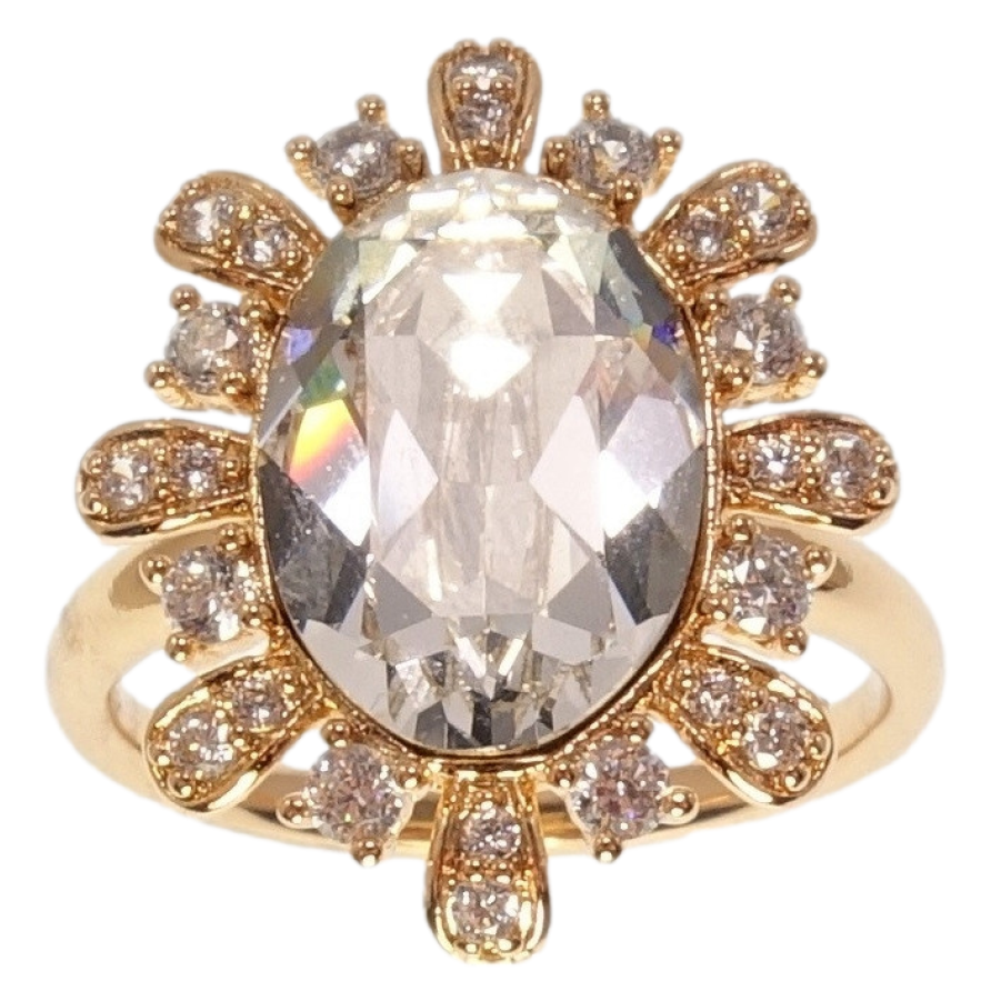 Каблучка Xuping колір 18K з кр-ми Swarovski Кристал Clear з промінчиками фото №1