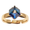 Кольцо Xuping цвет Позолота 18K с кр-ми Swarovski "Кристальный куб Metallic Blue" 6х6мм фото №3