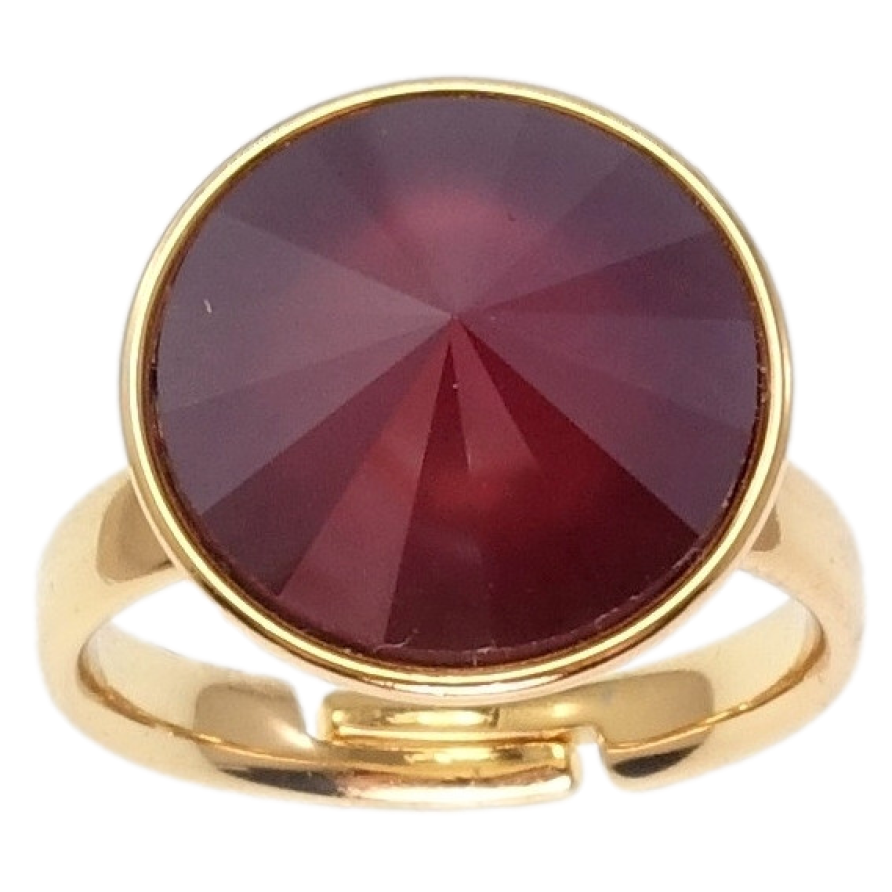 Кольцо Xuping цвет 18K с кр-ми Swarovski Кристалл Burgundy ø 16мм фото №1