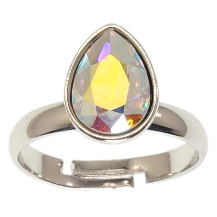 Кольцо Xuping цвет Родий с кр-ми Swarovski Кристальная капелька АВ фото №10 Кольцо Xuping цвет Родий с кр-ми Swarovski Кристальная капелька АВ фото №10