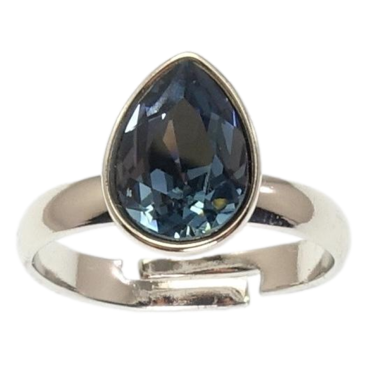 Кольцо Xuping цвет Родий с кр-ми Swarovski Кристальная капелька Montana фото №12 Кольцо Xuping цвет Родий с кр-ми Swarovski Кристальная капелька Montana фото №12