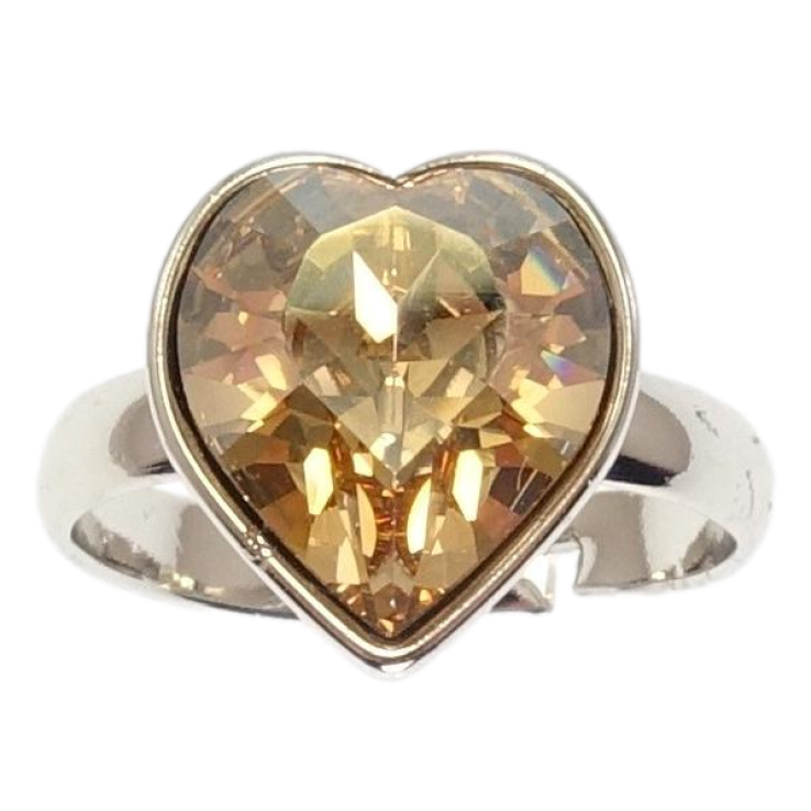 Кольцо Xuping цвет Родий с кр-ми Swarovski Кристальное сердце Golden Shadow фото №8 Кольцо Xuping цвет Родий с кр-ми Swarovski Кристальное сердце Golden Shadow фото №8