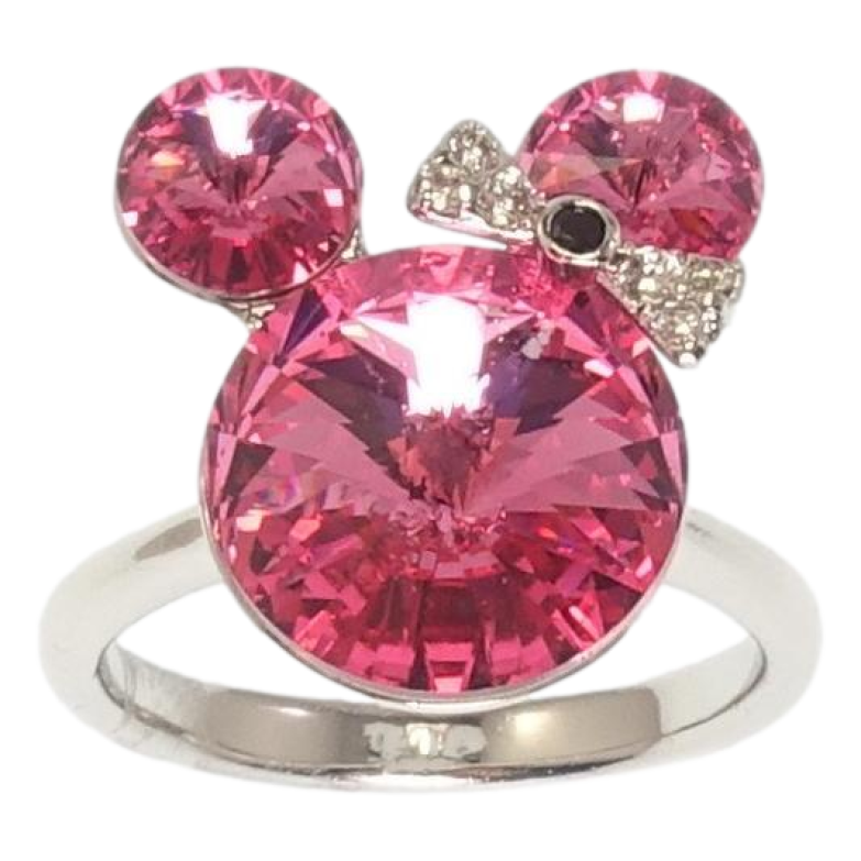 Каблучка Xuping колір Родій із кр-ми Swarovski Міккі з кристалів Rose фото №1