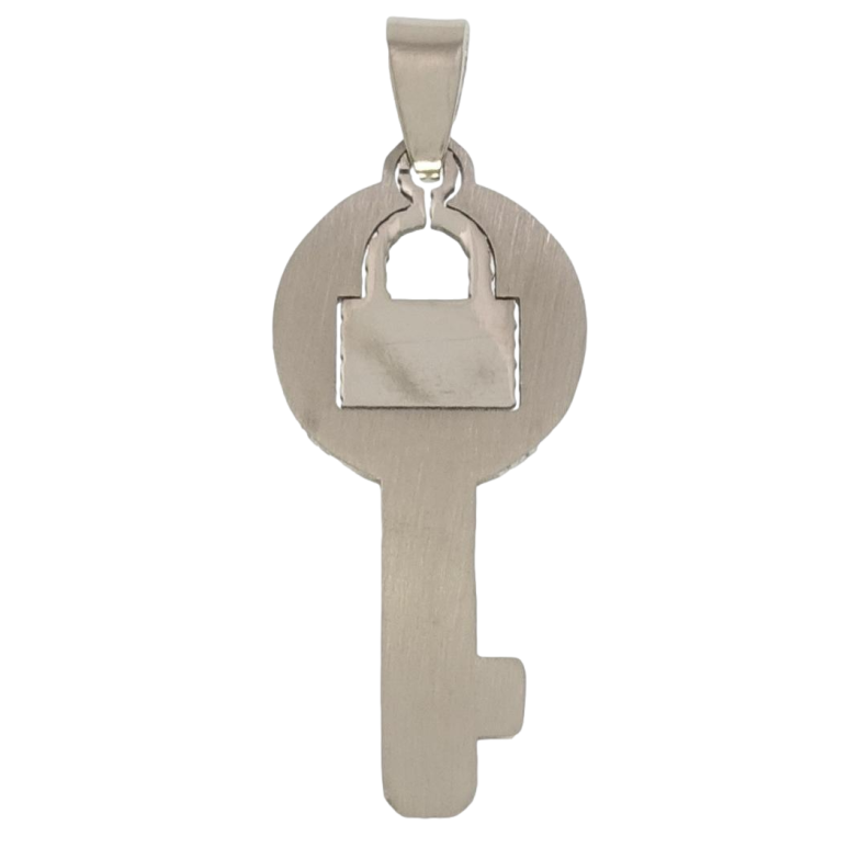 Кулон Нержавейка Ключ с вставкой замок фото №1