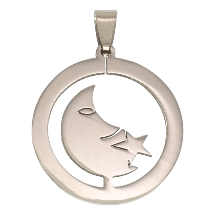 Кулон Нержавіюча сталь Півмісяць із зіркою фото №1