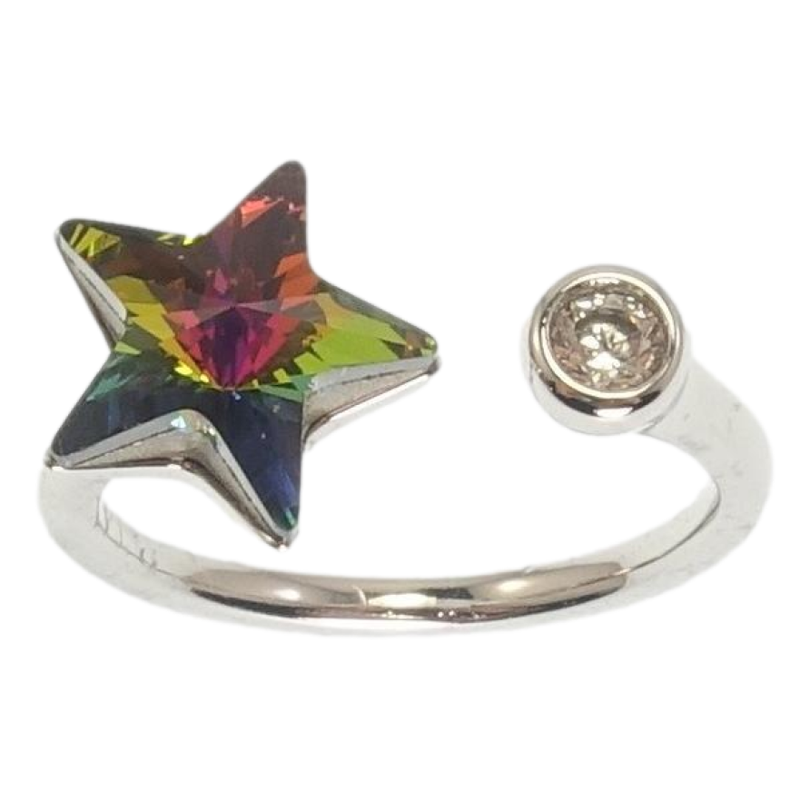 Кольцо Xuping цвет Родий с кристаллами Swarovski Кристальная звездочка Vitrail Medium с кристаллом фото №1