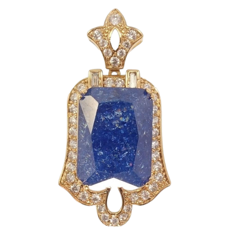 Кулон Xuping Позолота 18K Синий кристалл в декоративном обрамлении циркония фото №1